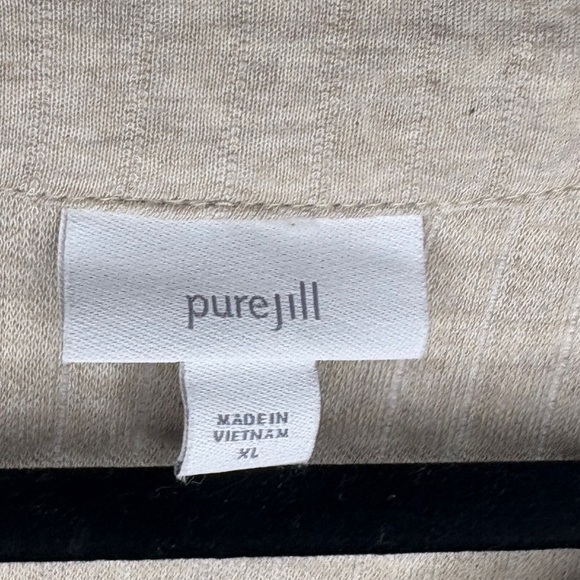 Pure Jill J. Jill Oatmeal Quilted Ribbed Knit Jacket Heather Taupe Size XL - Picture 6 of 7